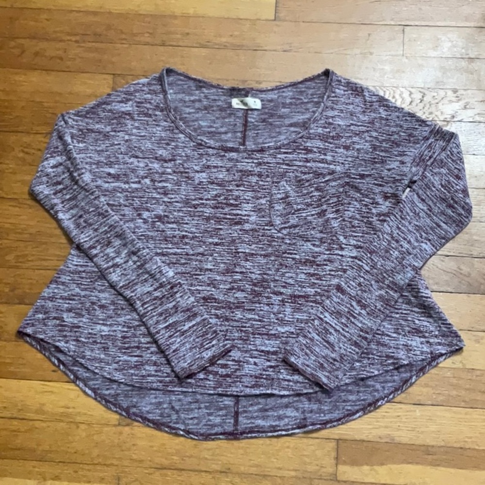 Hollister Long Sleeved Burgundy Medium T-Shirt